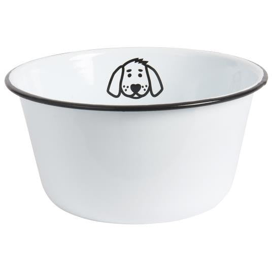 Stor Hundeskål i Emalje – Retro Design | Ø 22 cm