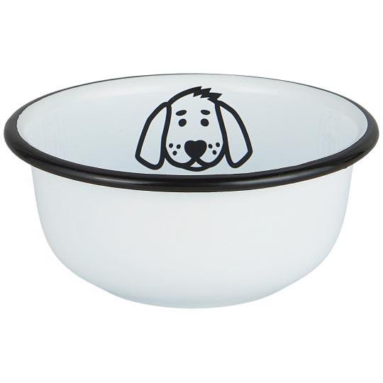 Mini Hundeskål i Emalje – Retro Design med Hundemotiv | 11 cm