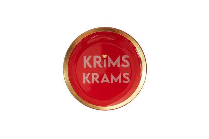 Love Plates glastallerken M – Krims Krams, rød, rund