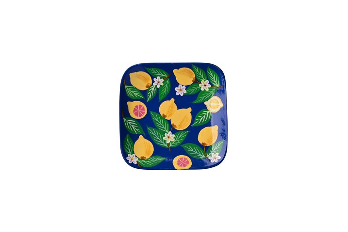 Love Plates dekotallerken – Citroner, blå