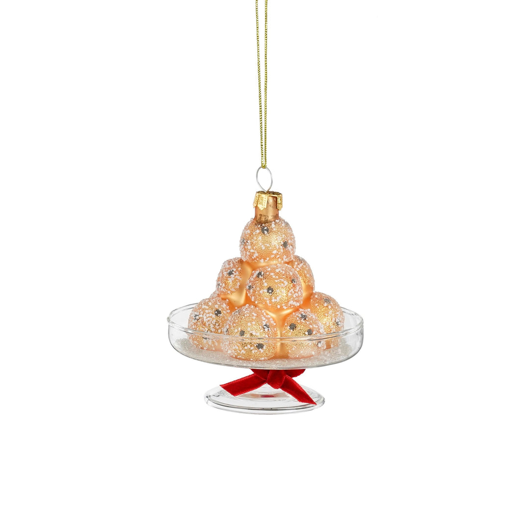 Ornament hollandsk oliebolle guld