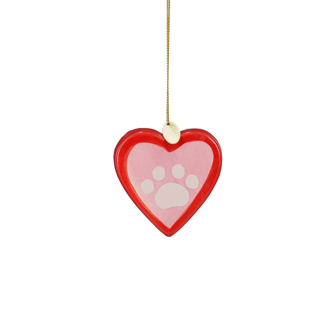Ornament hjerte pote pink