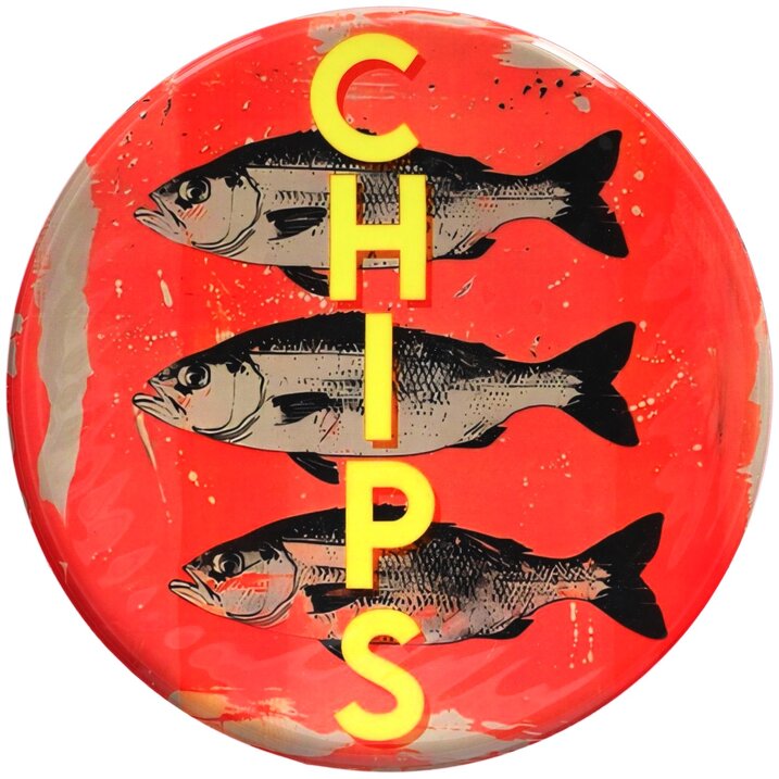Love Trays dekotablet L – Fish & Chips, rød