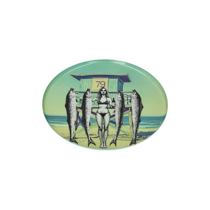 Love Trays dekofad M – Beach girl, rund, flerfarvet