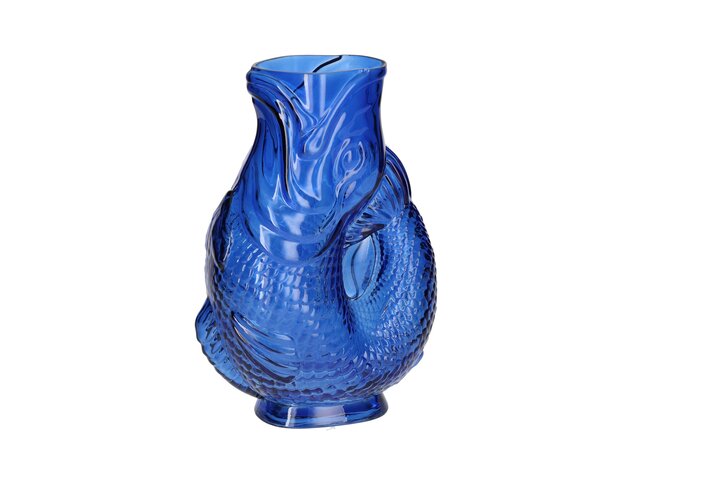 Jacquard fiskevase S, blå