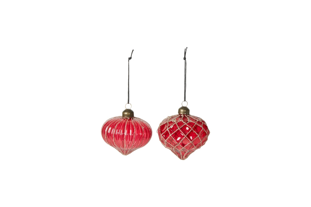 Christmas ball in glass | Heart Ø8 red