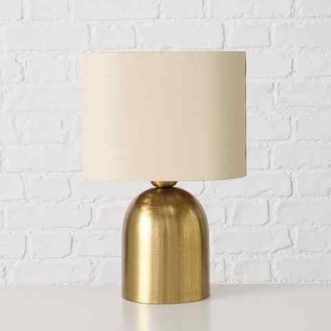 Bordlampe, Beige og guld
