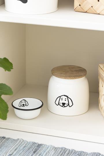 Mini Hundeskål i Emalje – Retro Design med Hundemotiv | 11 cm
