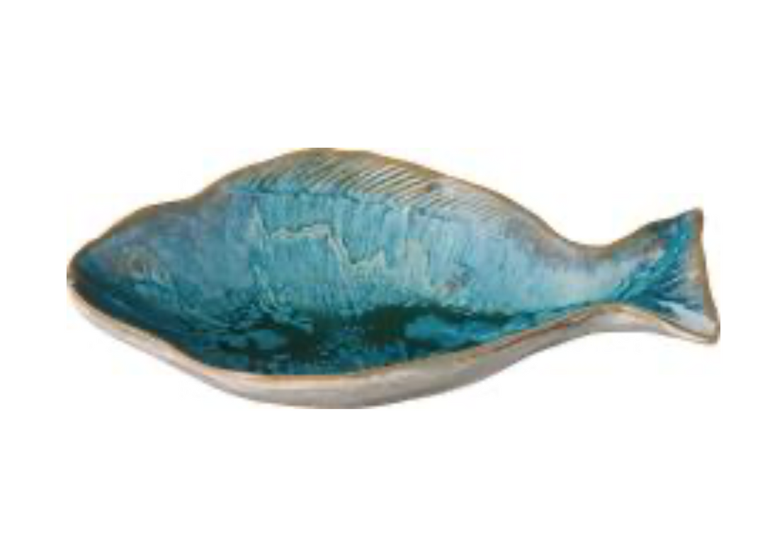 Skål Ocean Blue – Mellemstor Fiskeformet Serveringsskål | 20 cm