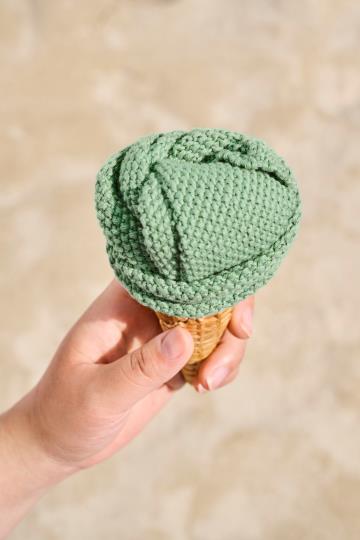 Karklud Mynte Wasabi – Strikket i 100% Økologisk Bomuld | 25x25 cm