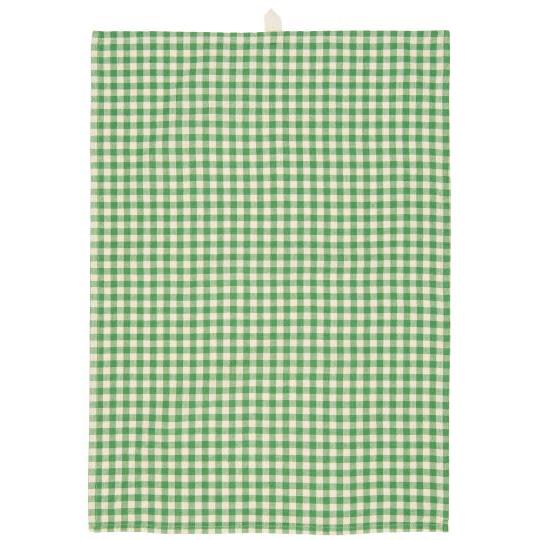 Viskestykke Anders – Grøn m. Naturfarvede Små Tern | 50 x 70 cm | 100% Bomuld