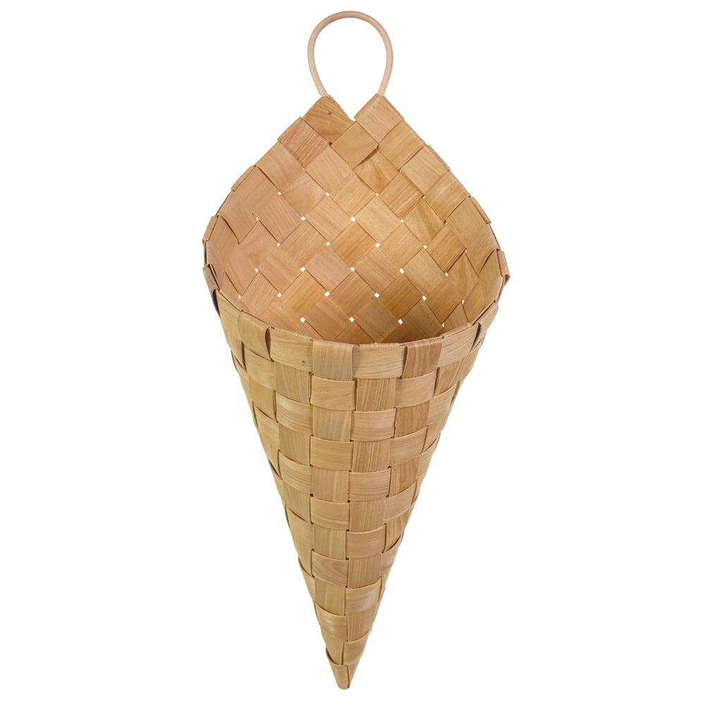 Hængende træ-kegle natur 40 cm