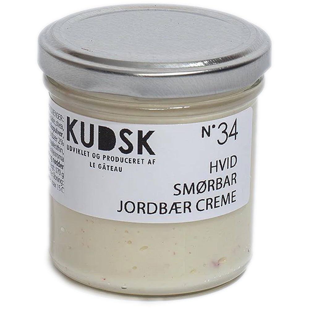 Hvid smørbar jordbær creme