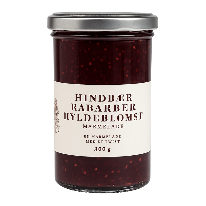 Raspberry rhubarb elderflower jam
