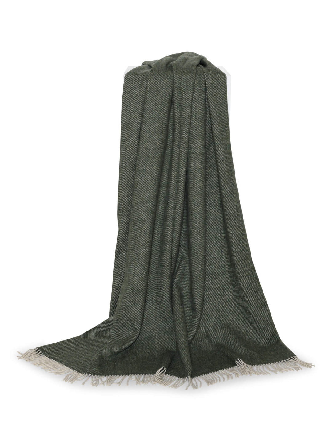 Nataly Recycled Uldtæppe | diagonal mix green