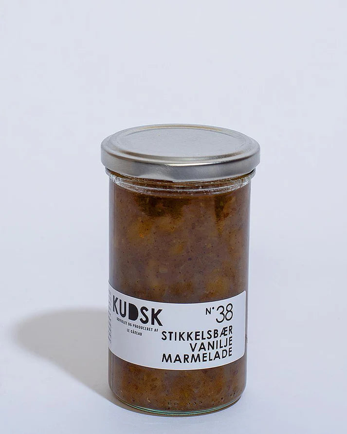 Nr.38 Stikkelsbær & Vanilje Marmelade – KUDSK | 300g Glas