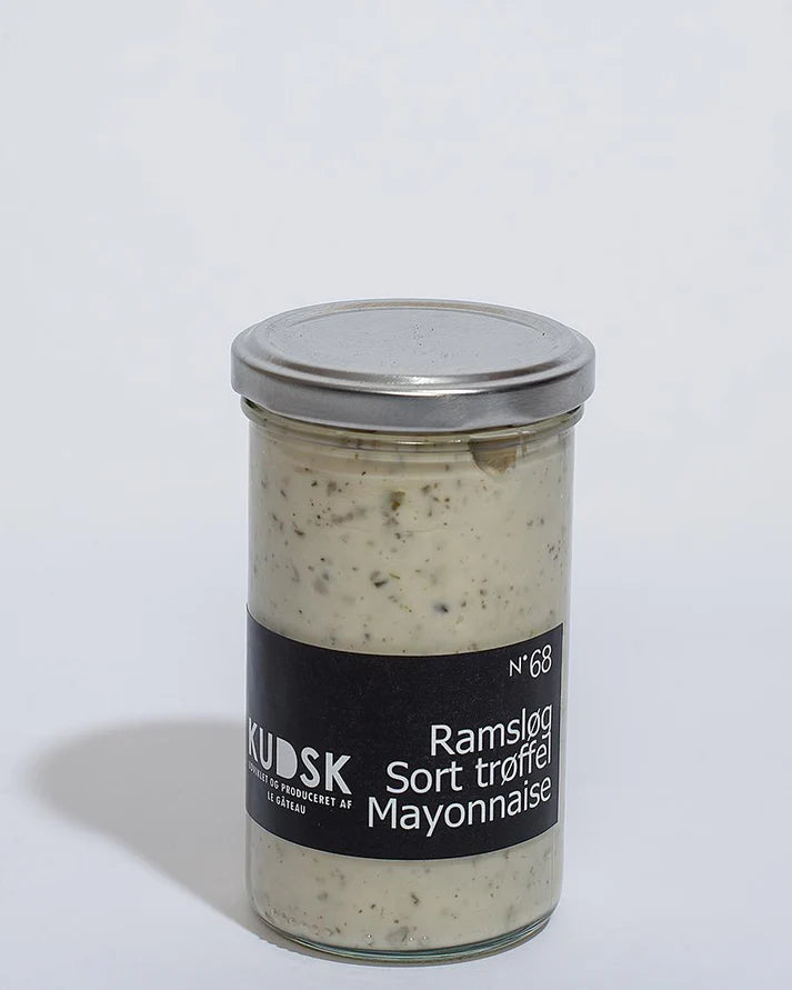 Nr.68 Ramsløg & Sort Trøffel Mayonnaise – KUDSK | 225g Glas