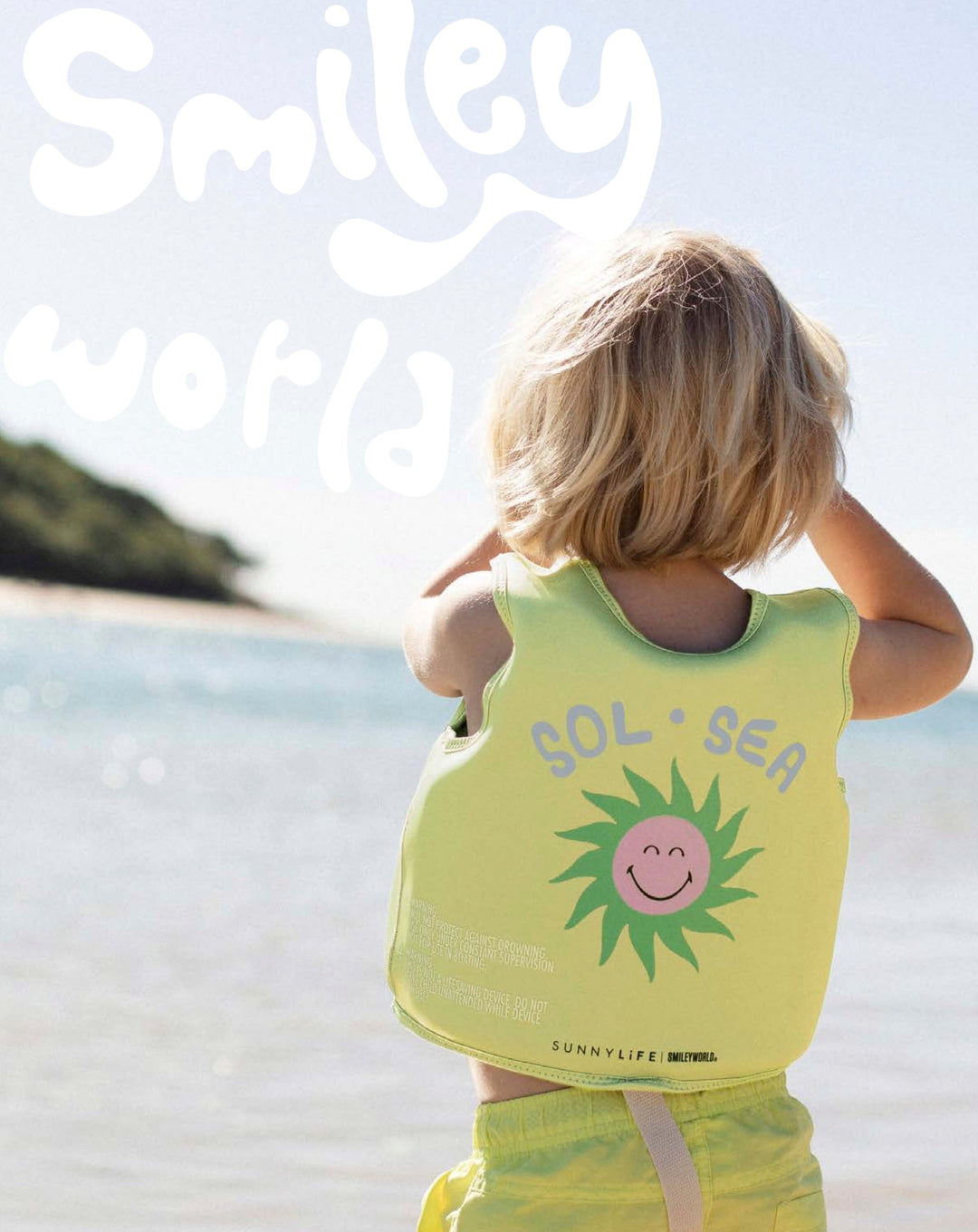 Flydevest SMILEY verdens sol & hav 2-3år Til vand Sunny life Krusmølle
