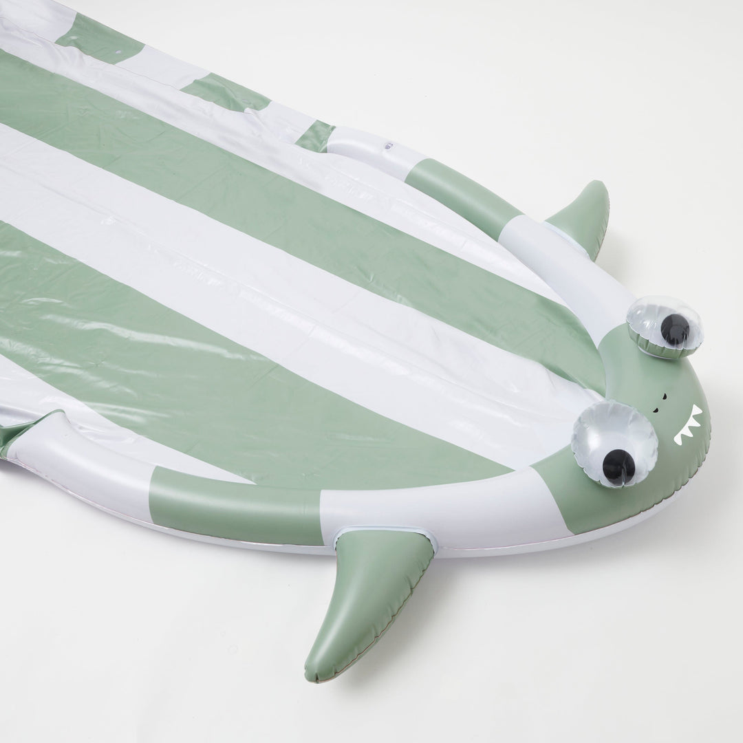 Oppustelig Sprinkler Slip og Slide Shark Tribe Khaki Til vand Sunny life Krusmølle