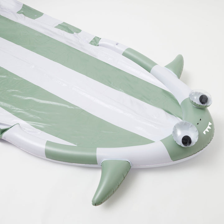 Oppustelig Sprinkler Slip og Slide Shark Tribe Khaki Til vand Sunny life Krusmølle