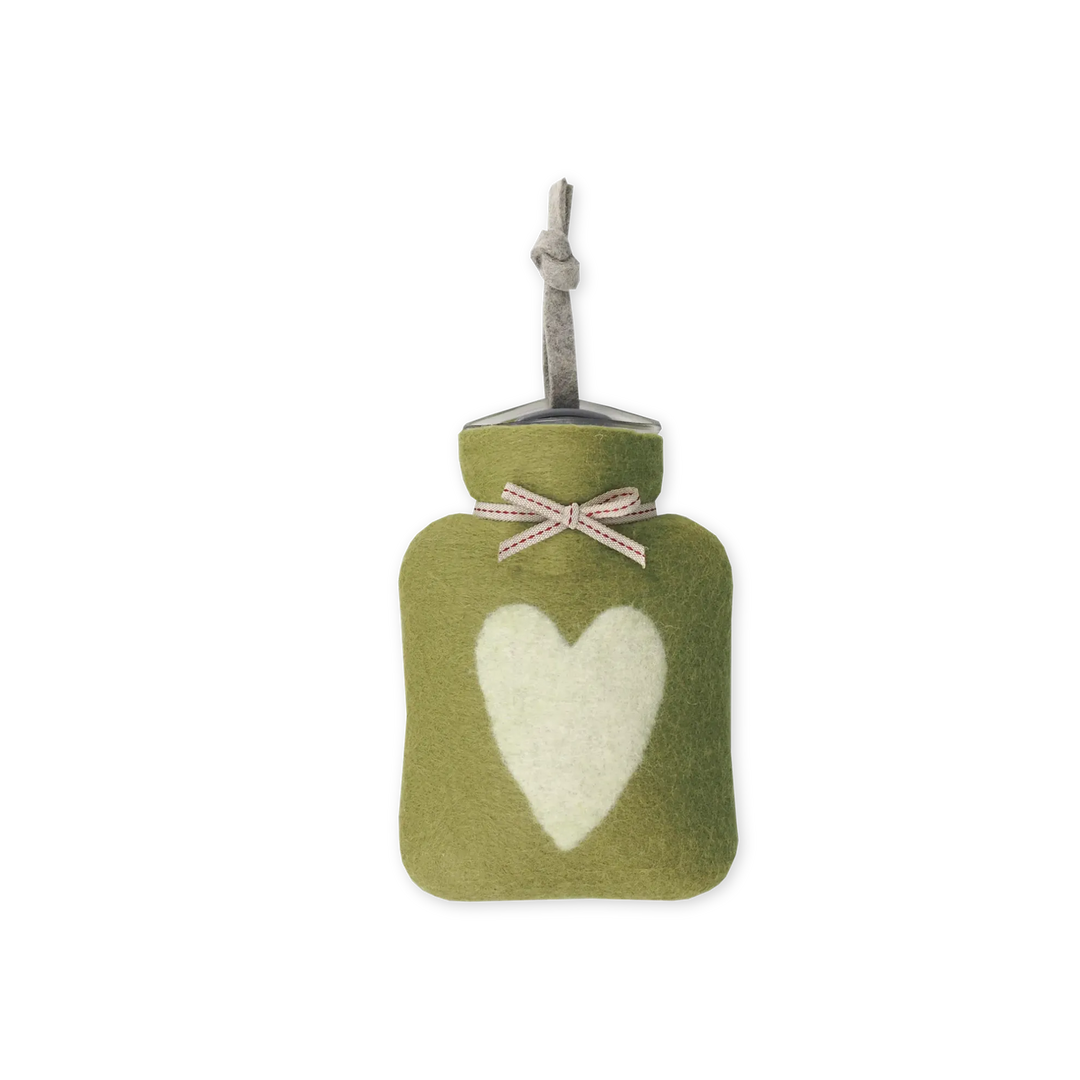 XS Varmepude - Heart Fir Green/White