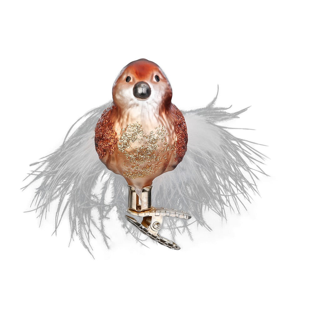 Fugl Skovfjer | 7 cm | Glasornament