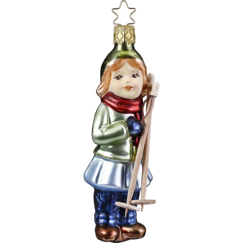 Vandretur i sneen | 12 cm | Glasornament