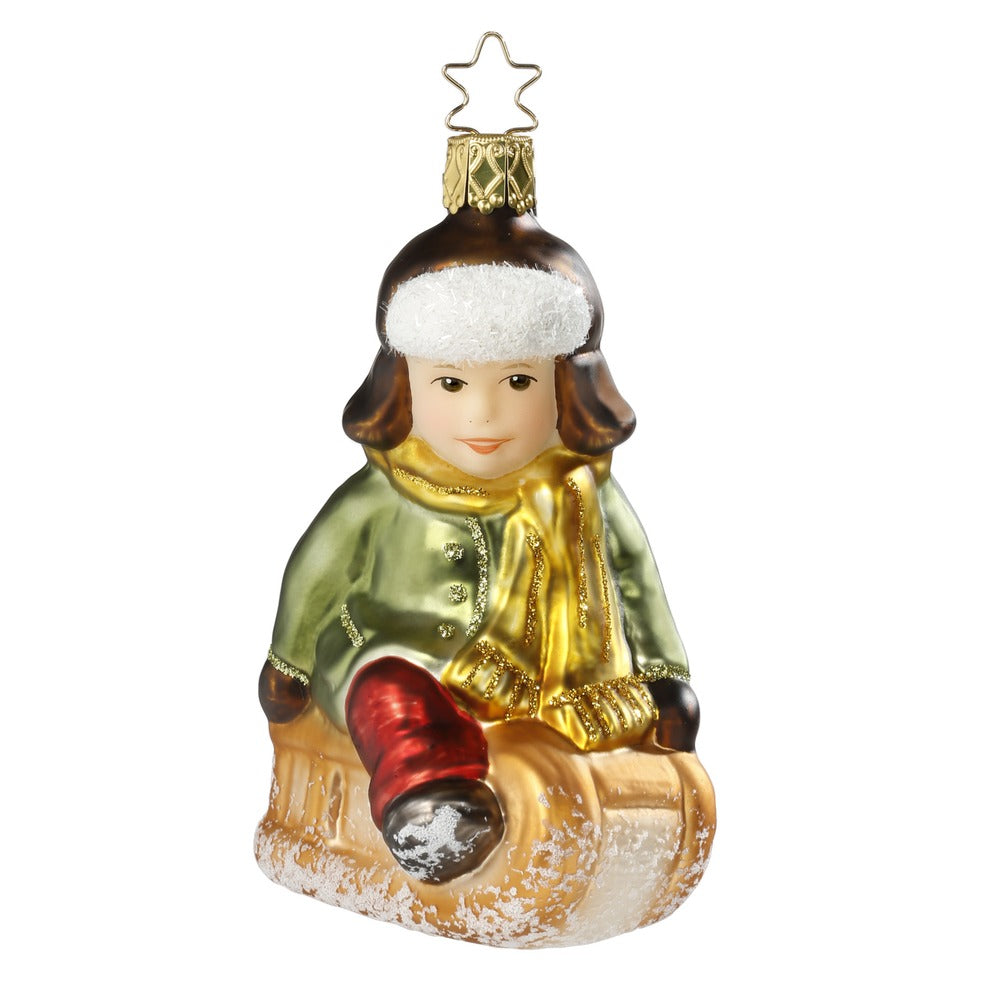 Kælkepige | 11 cm | Glasornament