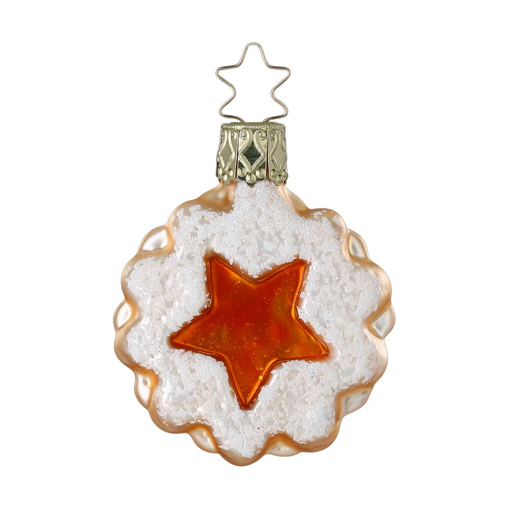 Linzerkage med stjerne | 6 cm | Glasornament