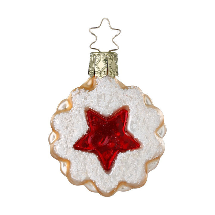 Linzerkage med stjerne | 6 cm | Glasornament