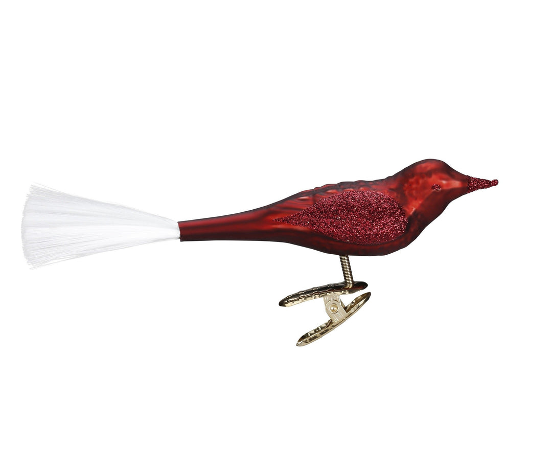 Fugl - Mat bordeaux | 10 cm | Glasornament