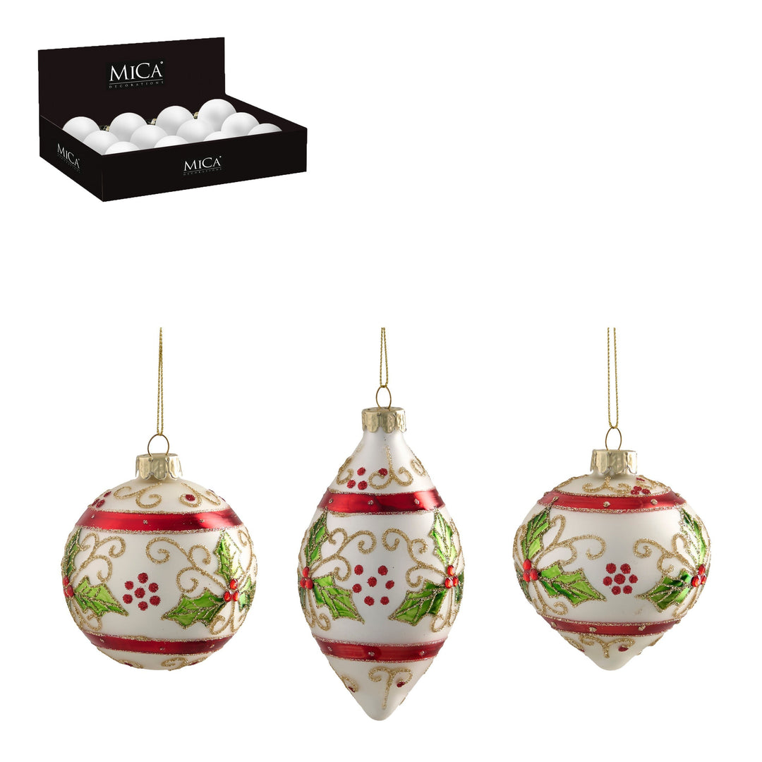 Ornament løgform/dråbe hvid