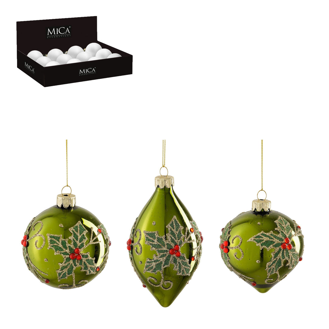 Ornament kugle løgform grøn