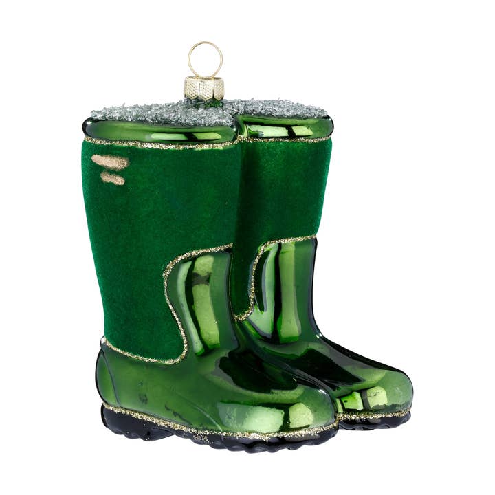 Juleophæng Gummistøvler i glas 10 cm