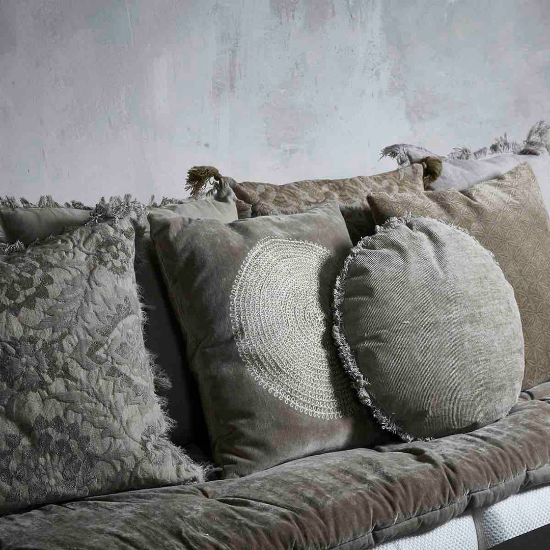 Pillow with filling 50x50 cotton &amp; velvet