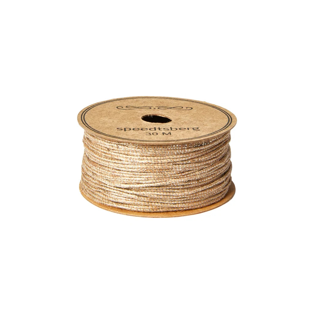 Jutebånd - Natur guld - 1mmx30m