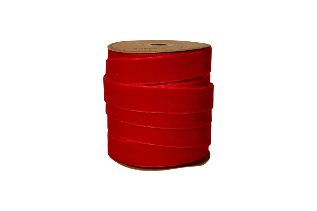 Velourbånd - Mørkerød Nylon - 19mmx10m