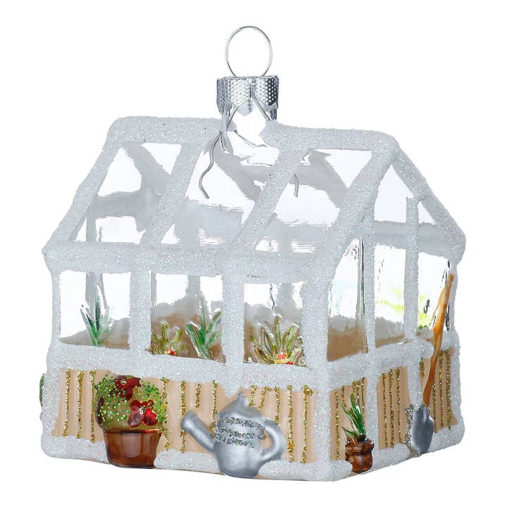 Juleophæng Drivhus i glas 7,5 cm