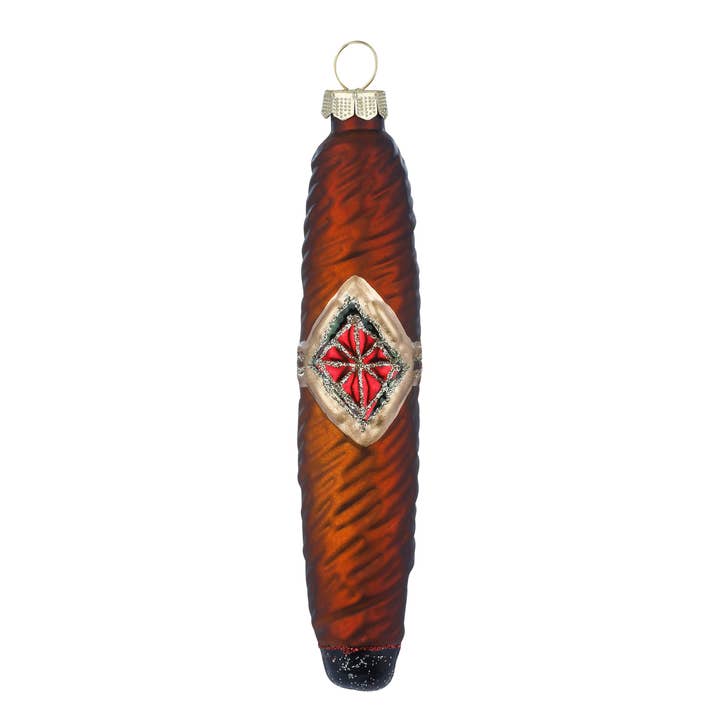 Juleophæng Cigar i glas 13 cm