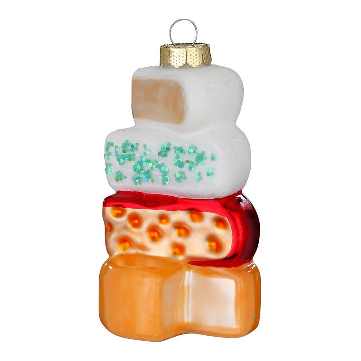 Juleophæng Ostebord i glas 8 cm