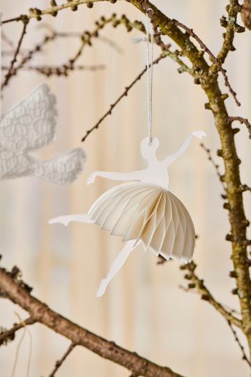 Papirklip ballerina i danseposition hvid