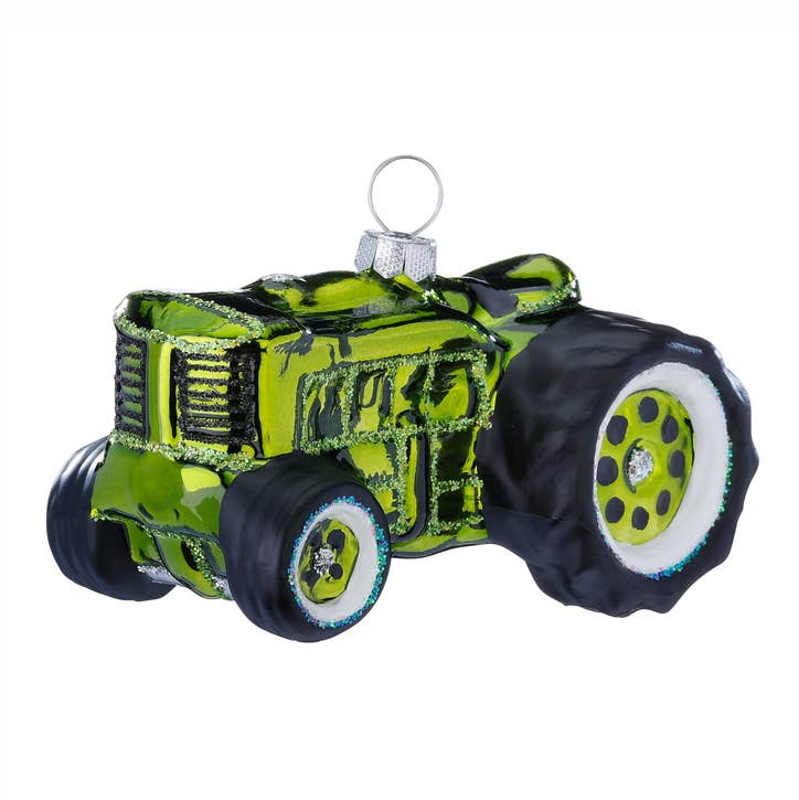 Juleophæng Traktor i glas 6 cm
