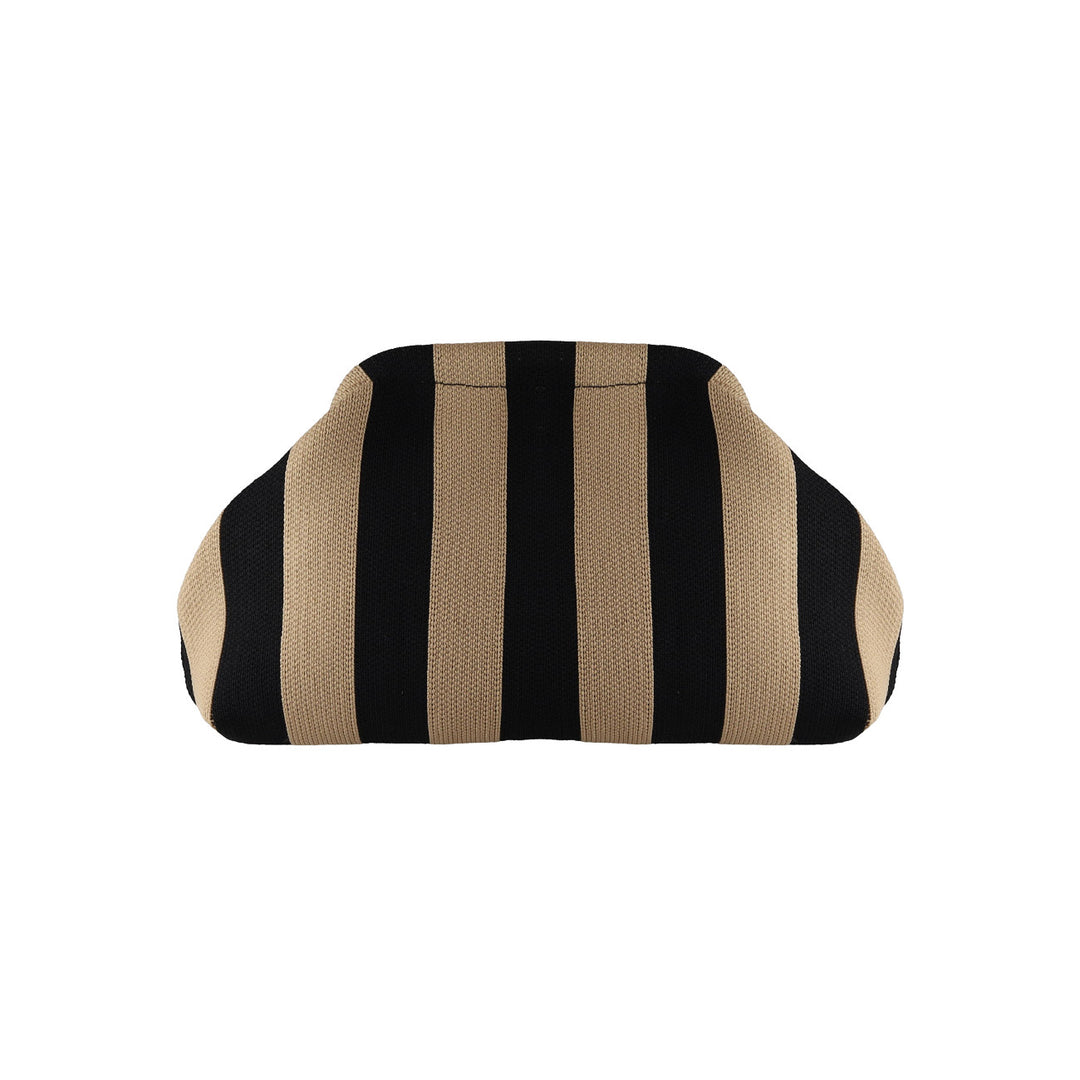 Alba Clutch – Sort/Beige Stribet | Stilfuld & Rummelig