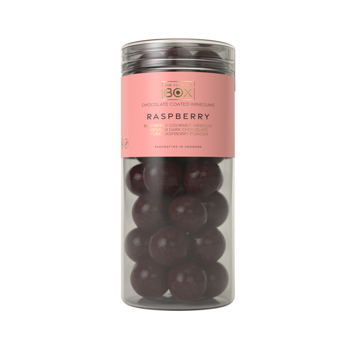 Dark Raspberry Vingummier – Veganske & Overtrukket med Premium Mørk Chokolade