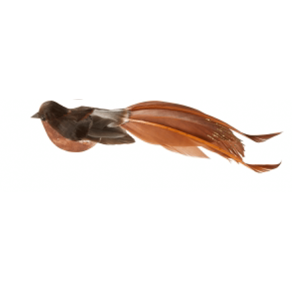 Fugl med Klips - H21cm, Fjer