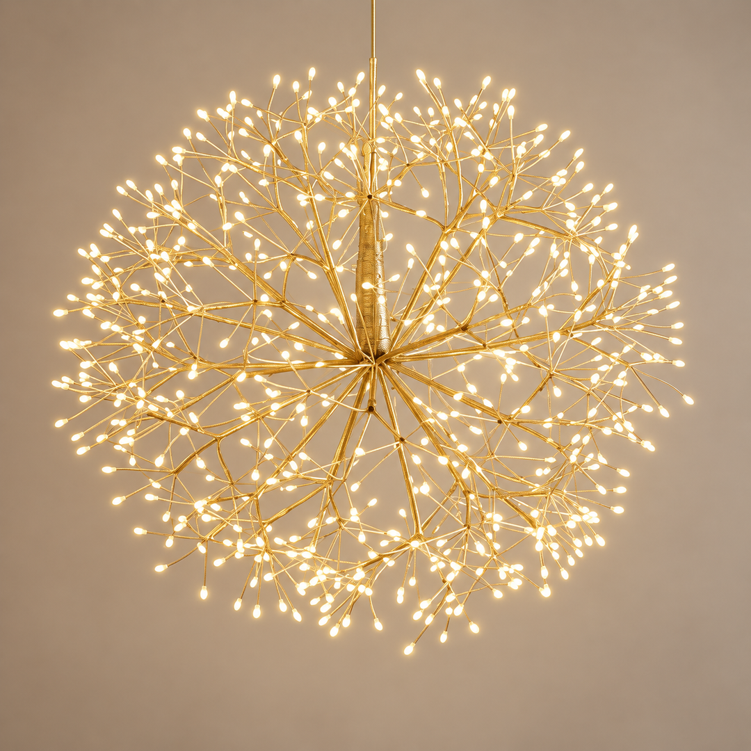 LED-lyskugle, guld, 384 lys, 30 cm