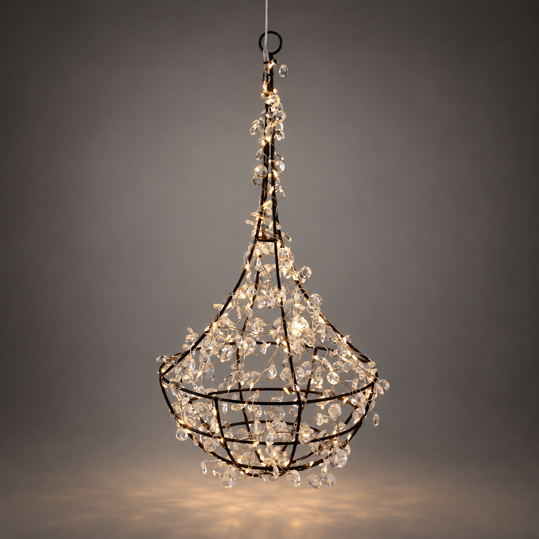 LED-hængekurv, 160 lys, 40 cm