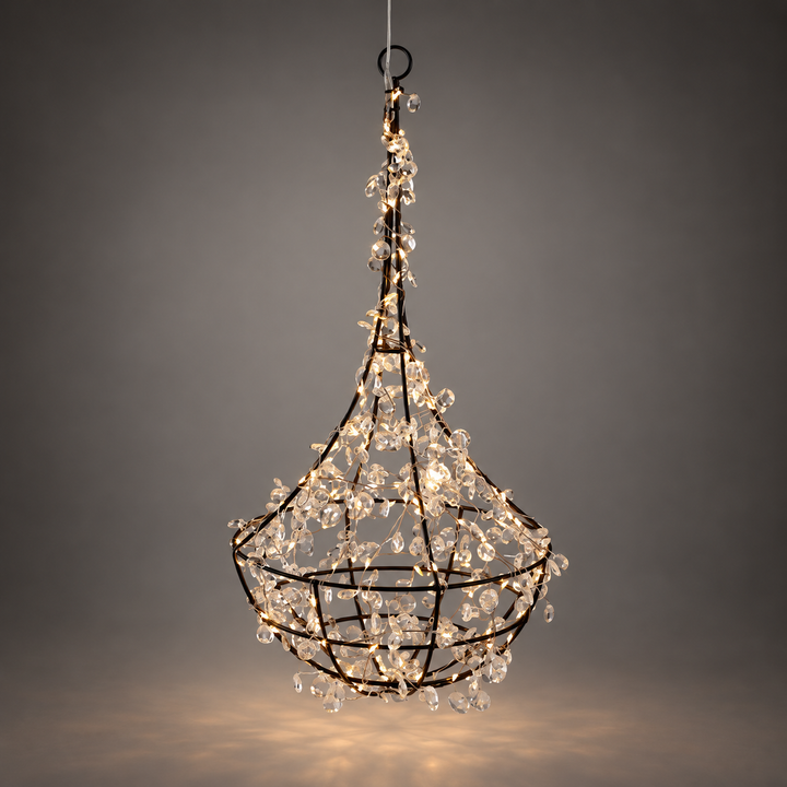 LED-hængekurv, 60 lys, 20 cm