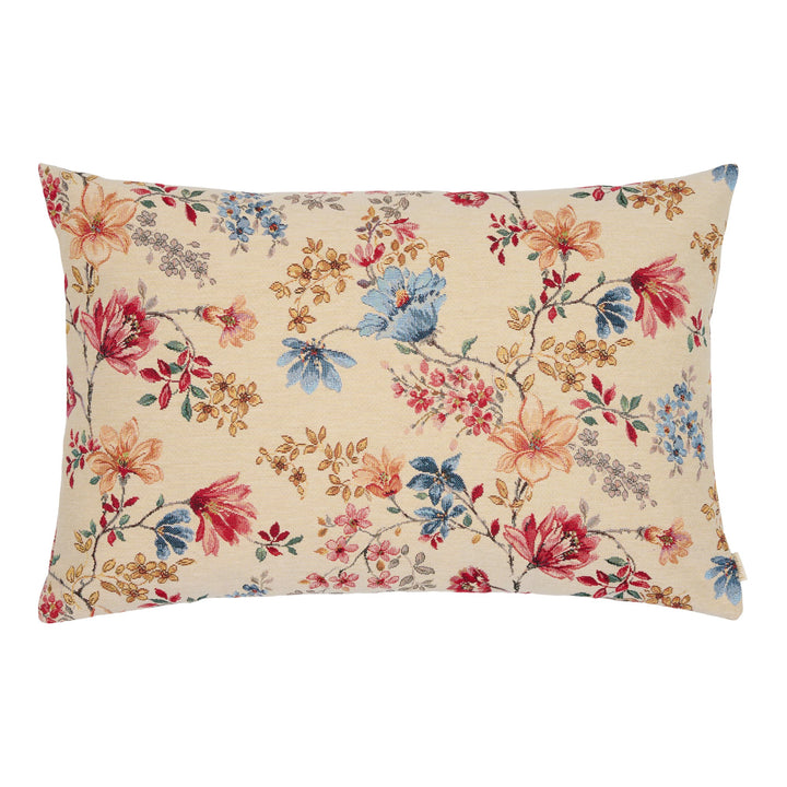 Pude Vintage Flowers Rosewood 60×40 – Gobelin Pude med Blomstermotiv