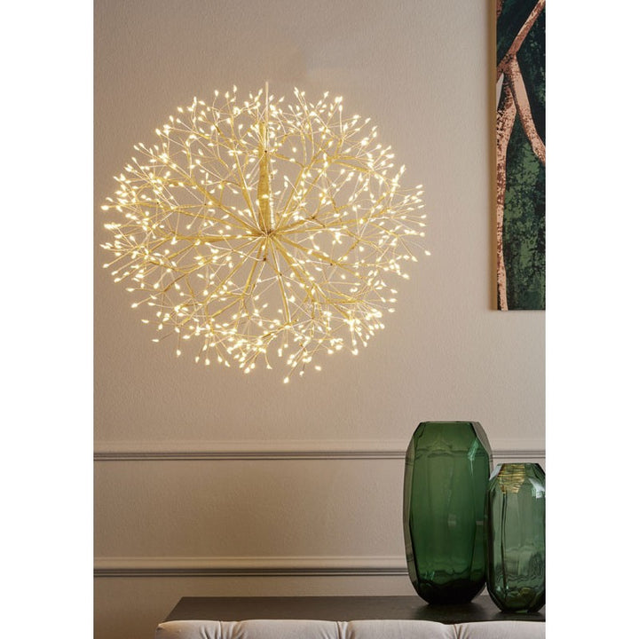 LED-lyskugle, guld, 384 lys, 30 cm